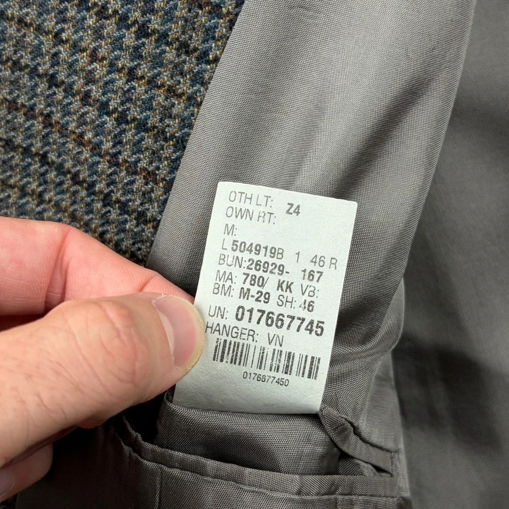 Lauren Ralph Lauren Blazer Mens 46R Brown Gun Club Check Wool Sport Coat Trad